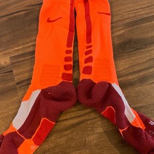 Orange and red Nike elite socks